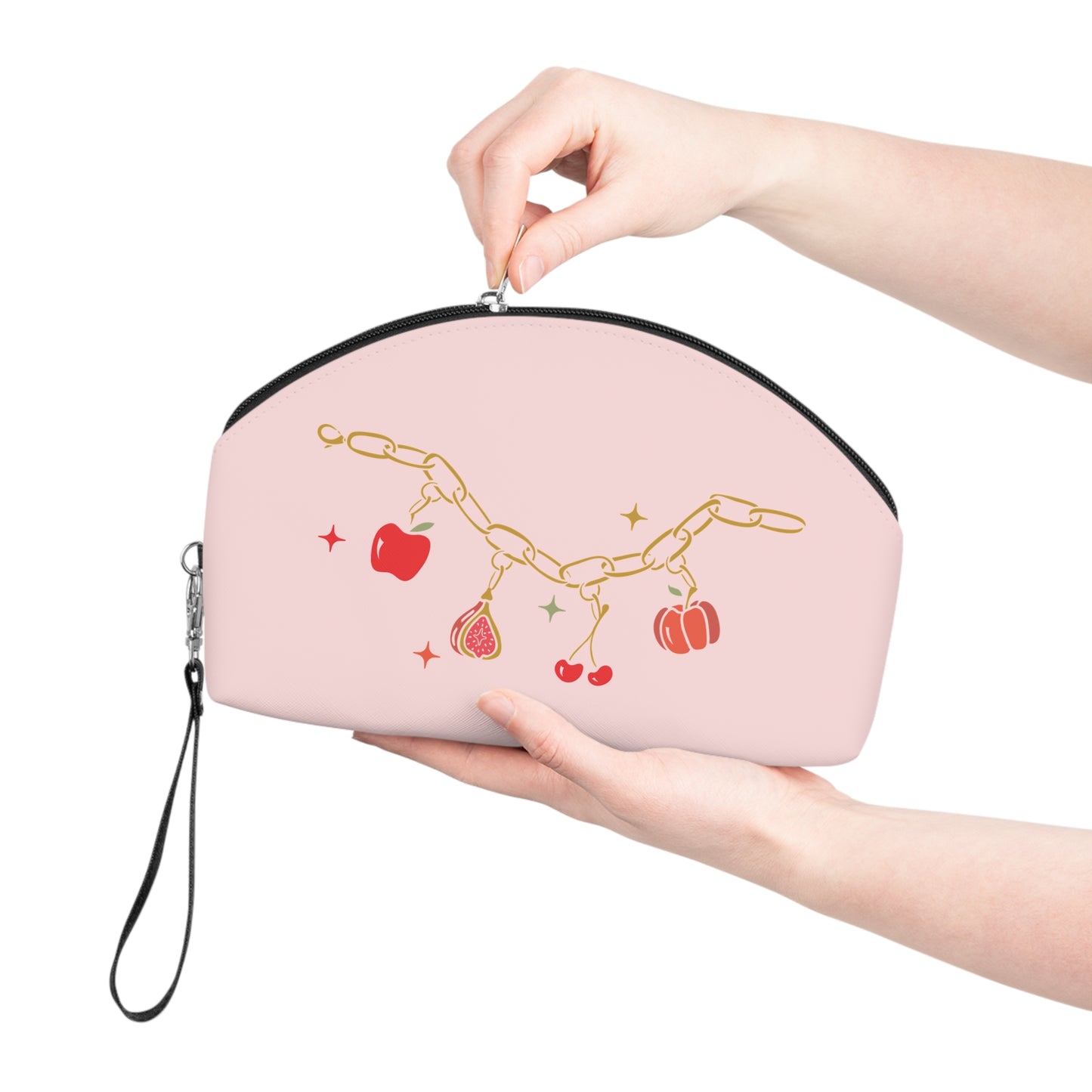 Forbidden Fruits Charms Cosmetic Makeup Bag Pink
