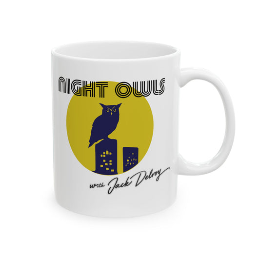 Late Night With The Devil Night Owls White Ceramic Mug 11oz