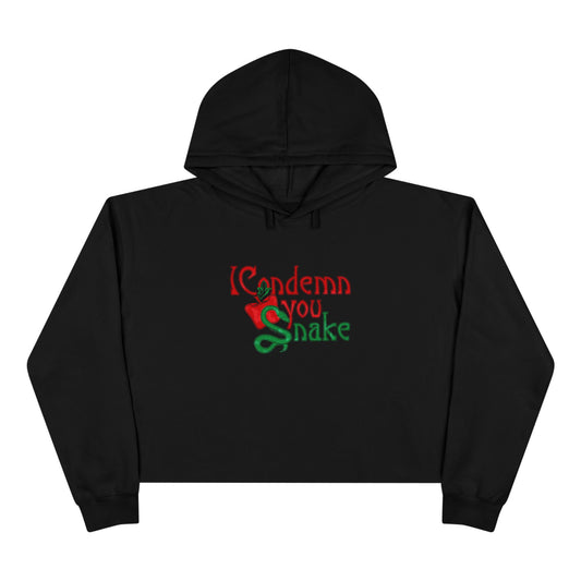 Forbidden Fruits I Condemn You Snake Cropped Hoodie