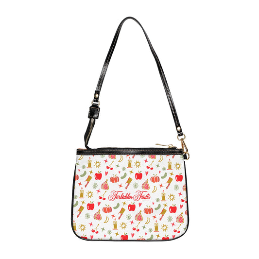 Forbidden Fruits All Over Pattern Small Shoulder Bag White