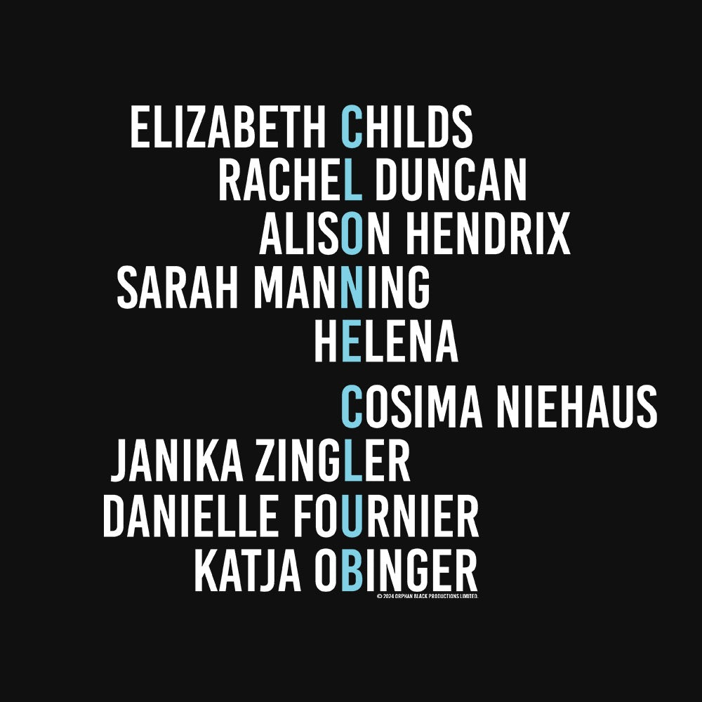 Orphan Black Clone Club Names Hoodie