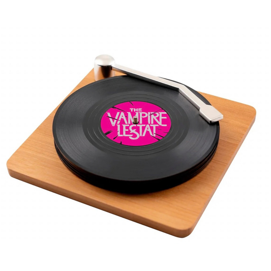 The Vampire Lestat Vinyl Record Coaster Set with Bamboo Record Player