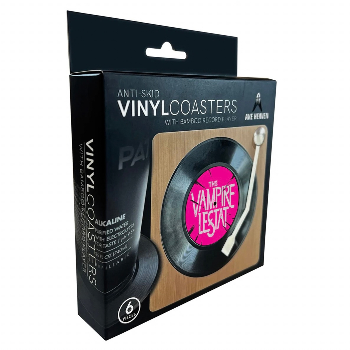 The Vampire Lestat Vinyl Record Coaster Set with Bamboo Record Player