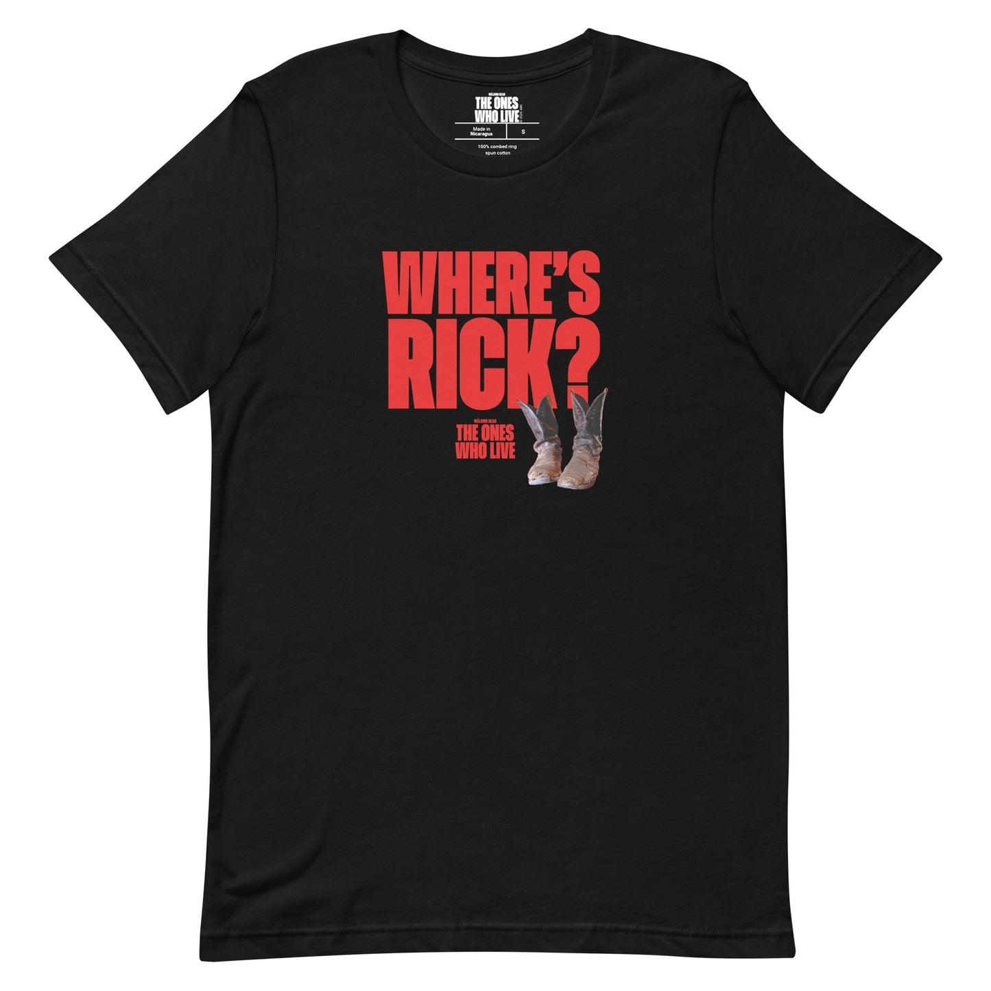The Walking Dead Where's Rick? Boots Adult T-shirt