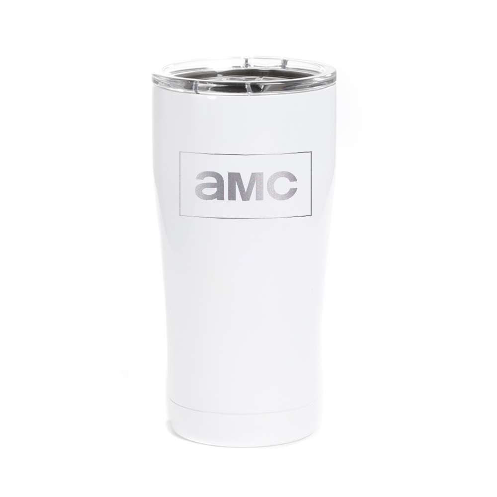 STAINLESS STEEL TUMBLER ホワイト Sロゴ入り AMC Logo Laser Engraved SIC Tumbler