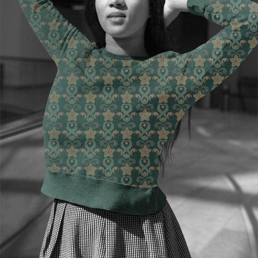 Opulent Prints Hi/Low Crewneck Pullover