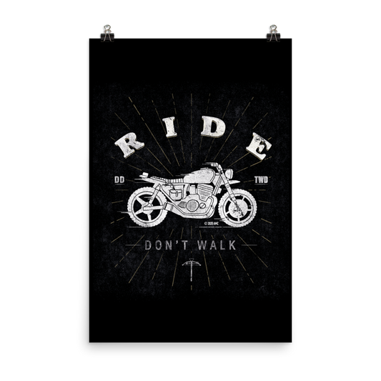 The Walking Dead Daryl Ride Don't Walk Premium Satin Poster