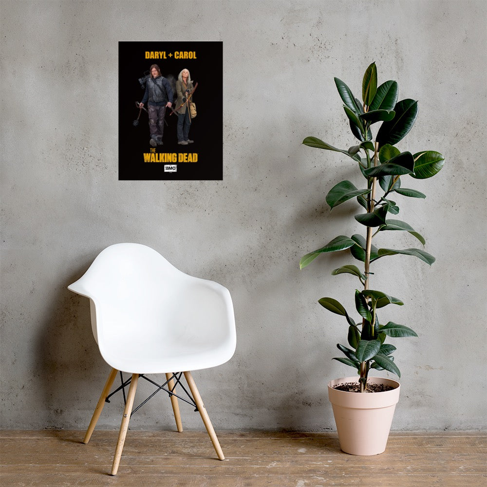 The Walking Dead Daryl + Carol Premium Satin Poster