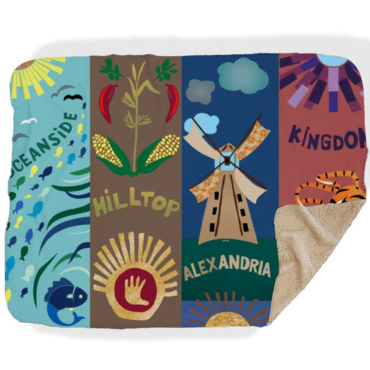 The Walking Dead Community Flags Sherpa Blanket
