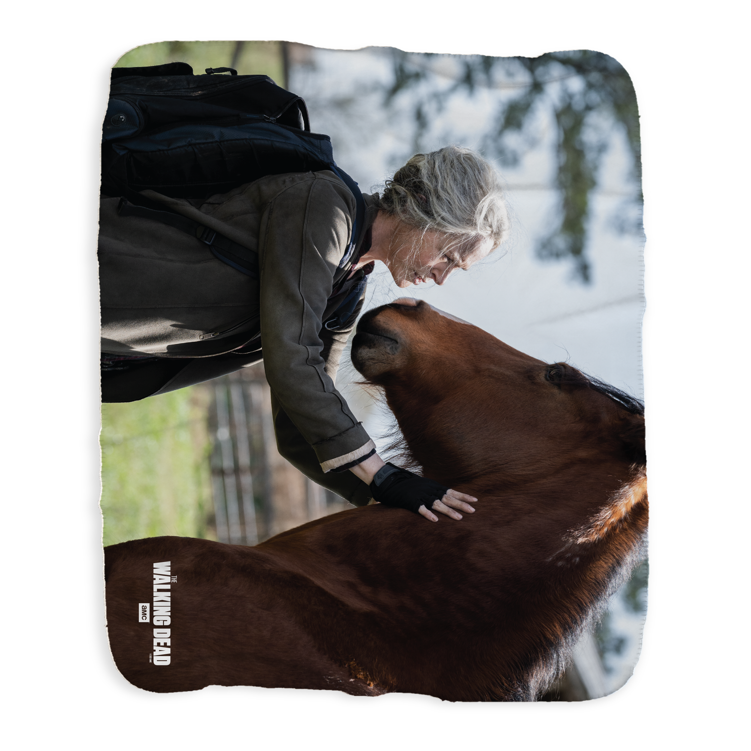 The Walking Dead Carol and Horse Sherpa Blanket