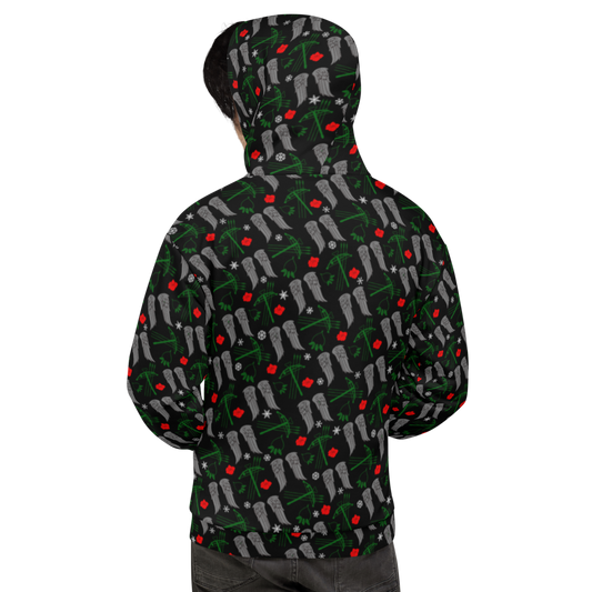 The Walking Dead Icons Holiday All-Over Print Adult Hooded Sweatshirt