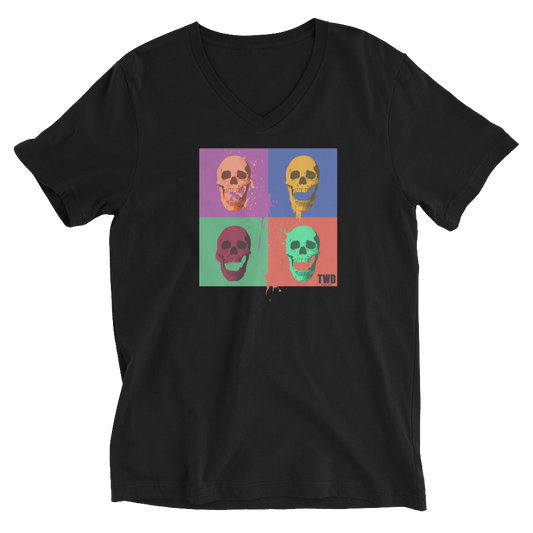The Walking Dead Skull Pop V-Neck Short Sleeve T-Shirt