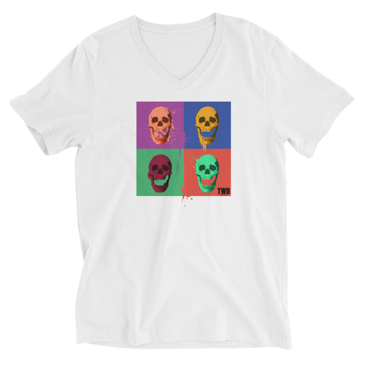 The Walking Dead Skull Pop V-Neck Short Sleeve T-Shirt