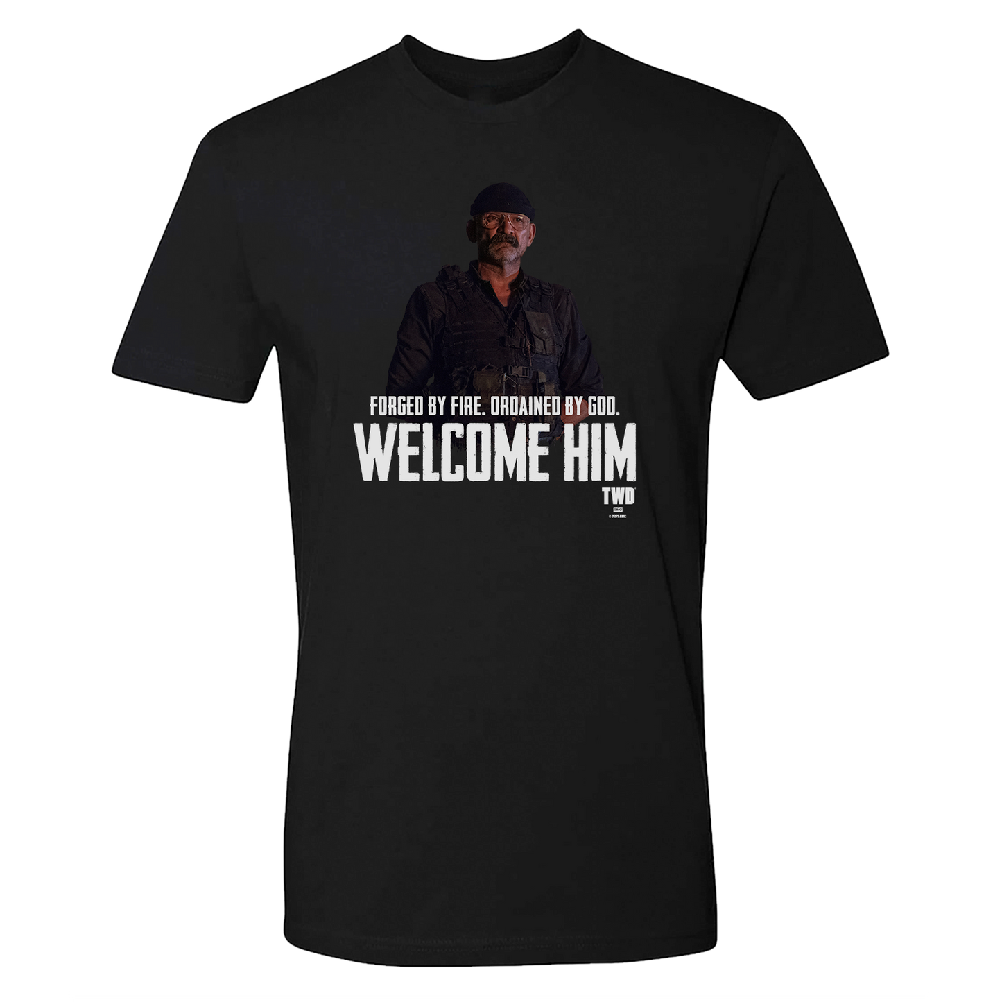 The Walking Dead Welcome Him Adult Short Sleeve T-Shirt