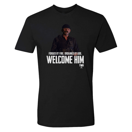 The Walking Dead Welcome Him Adult Short Sleeve T-Shirt