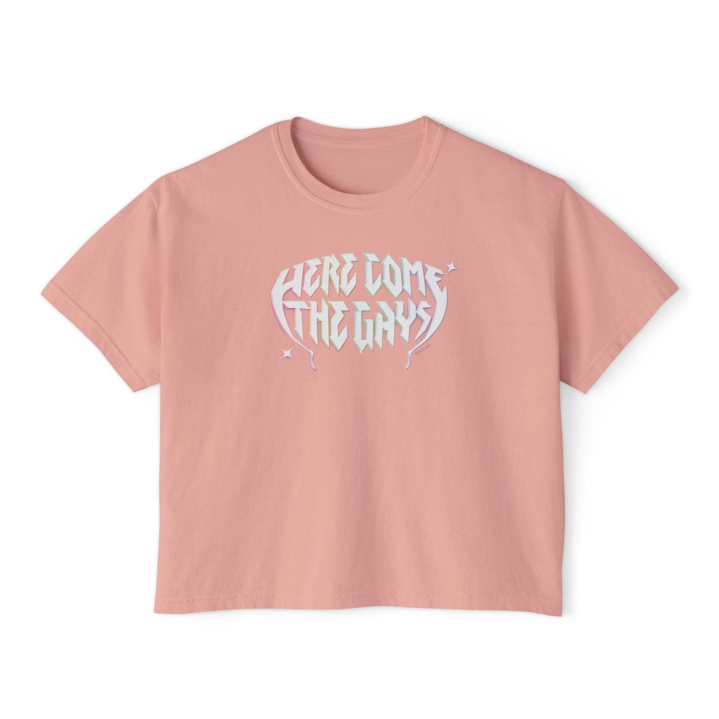 The Vampire Lestat Here Come the Gays Pride Boxy Tee Rainbow Neon
