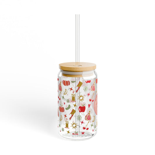 Forbidden Fruits Charm Pattern Glass Sipper