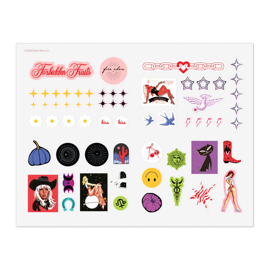 Forbidden Fruits Witch Coven Sticker Sheet 8.5 X 11