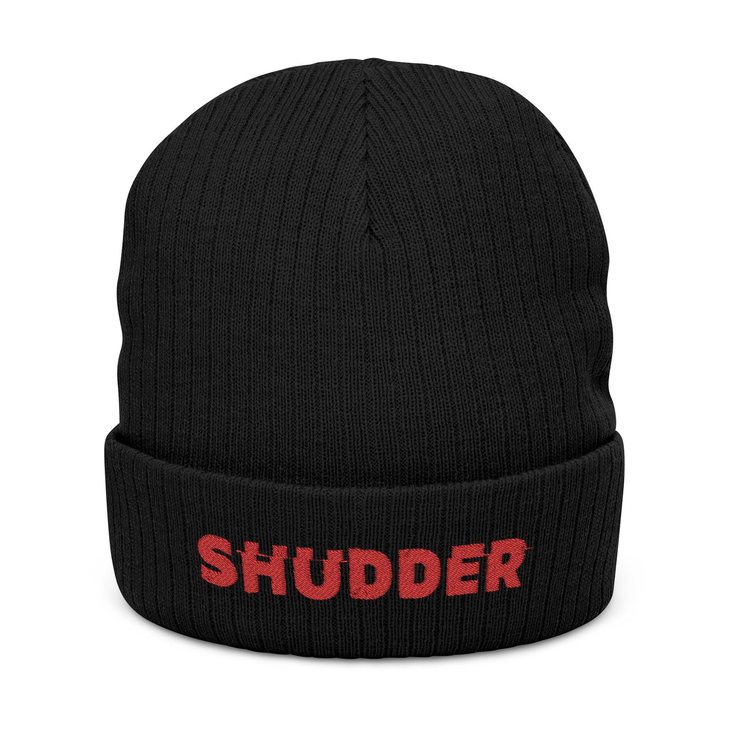 Shudder Logo Embroidered Ribbed Beanie