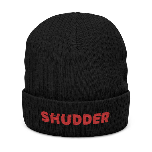 Shudder Logo Embroidered Ribbed Beanie