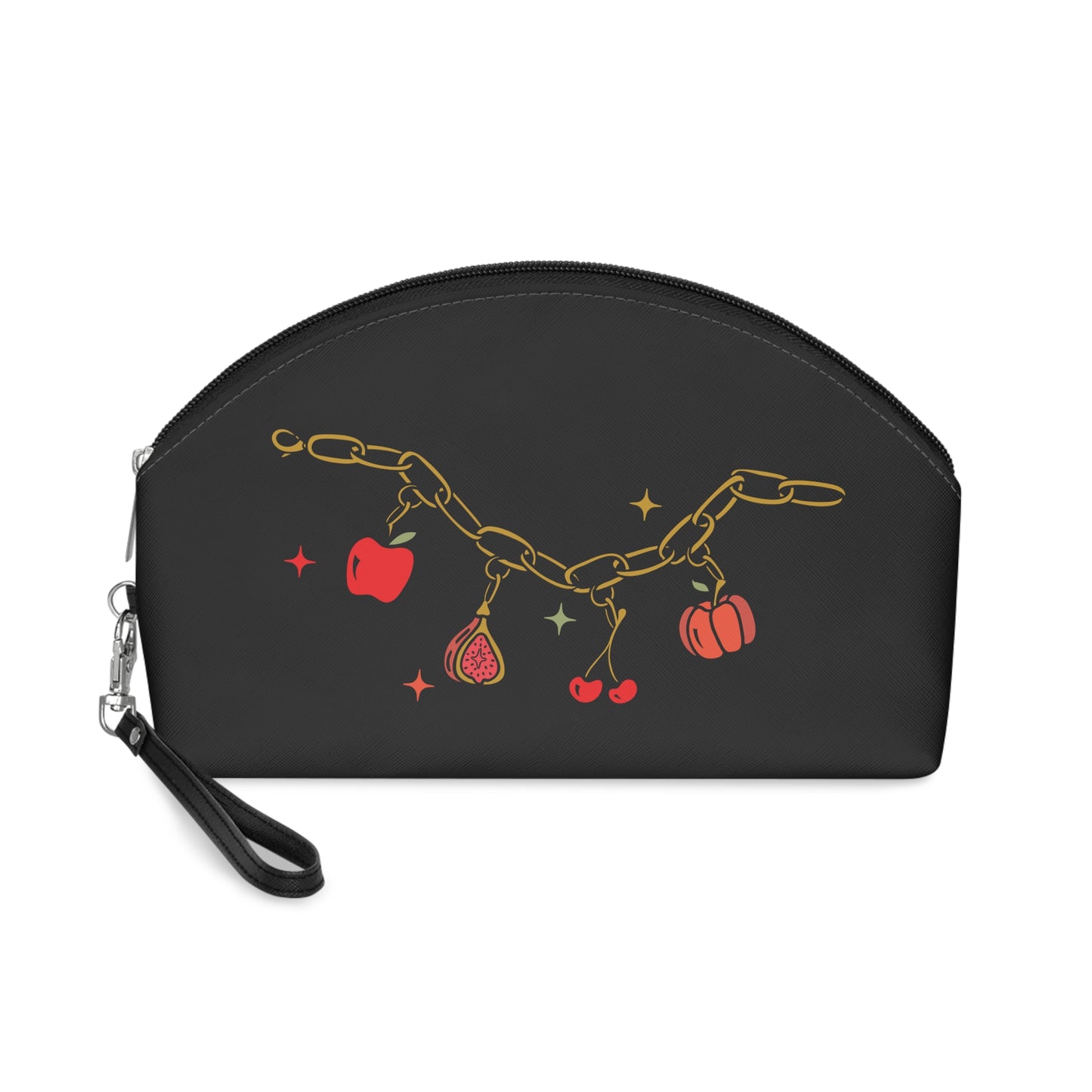 Forbidden Fruits Charms Cosmetic Makeup Bag Black