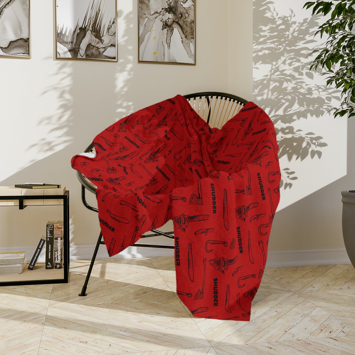 Shudder Weapons All Over Velveteen Plush Blanket