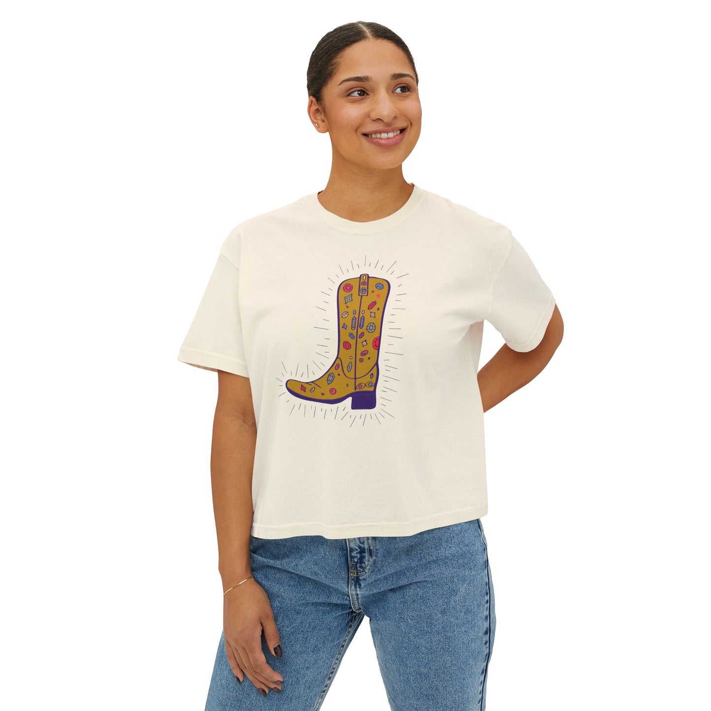 Forbidden Fruits Cowgirl Boot Boxy Tee