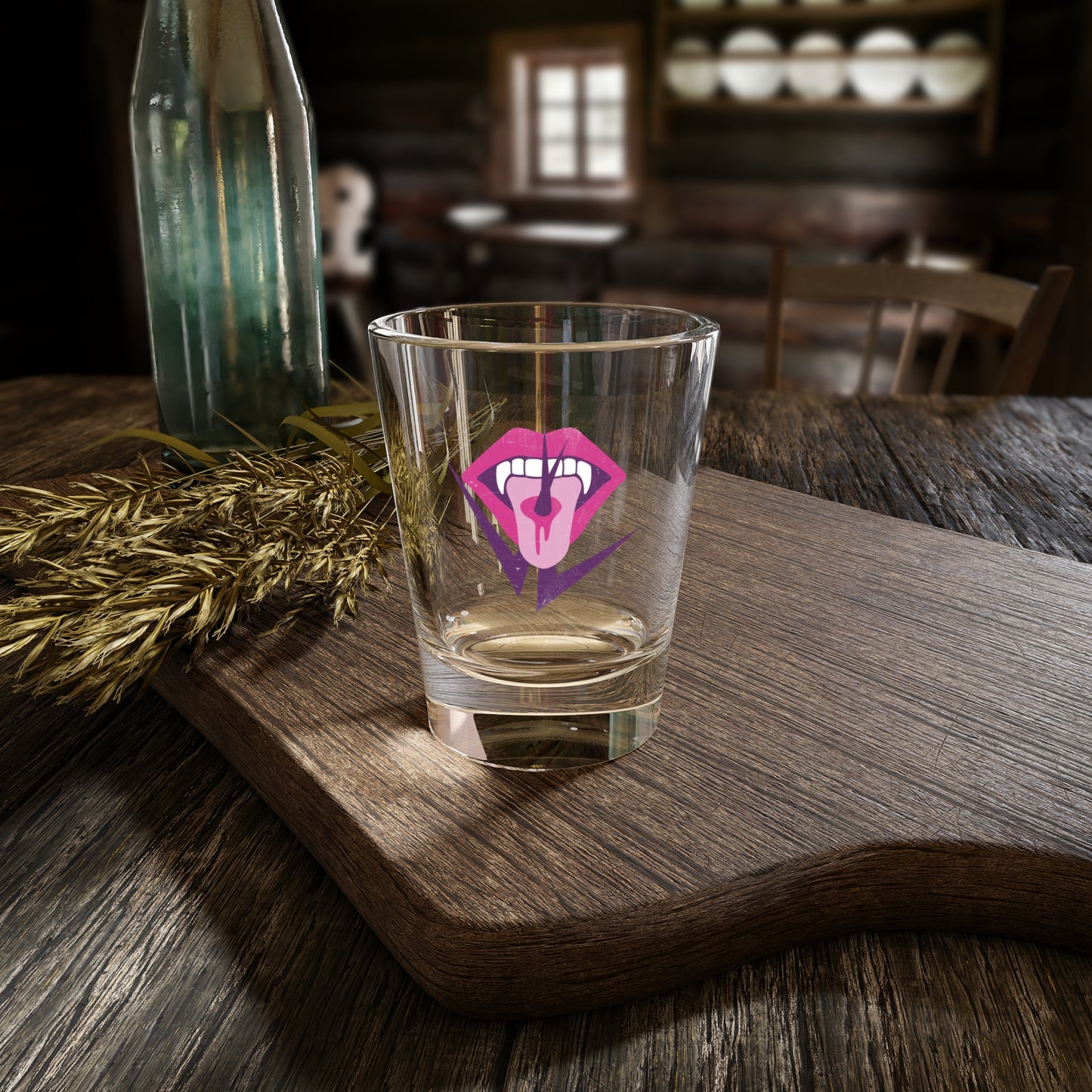 The Vampire Lestat Tongue and Fangs Logo Shot Glass
