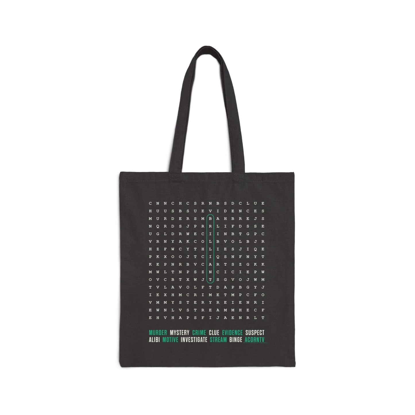 Acorn TV Mystery Word Search Tote Bag