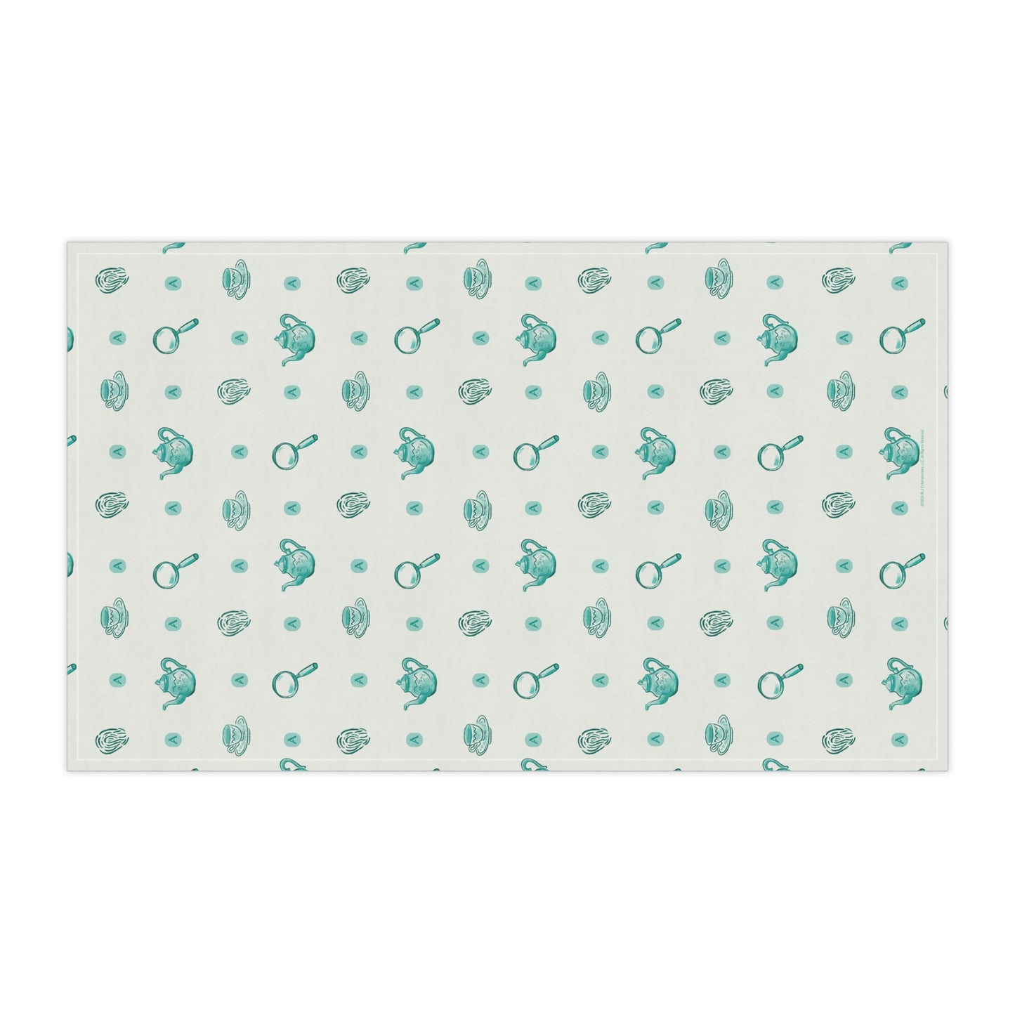 Acorn TV Tea and Detective Icons Cotton Tea Towel