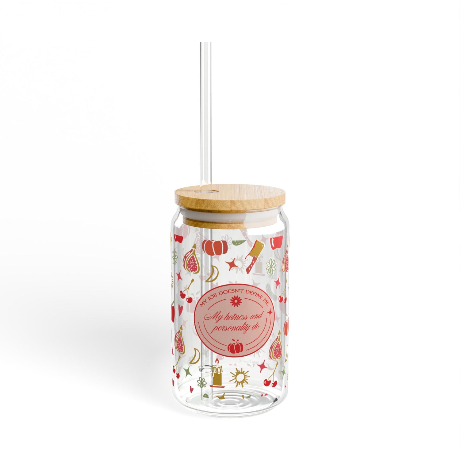 Forbidden Fruits Charm Pattern Glass Sipper