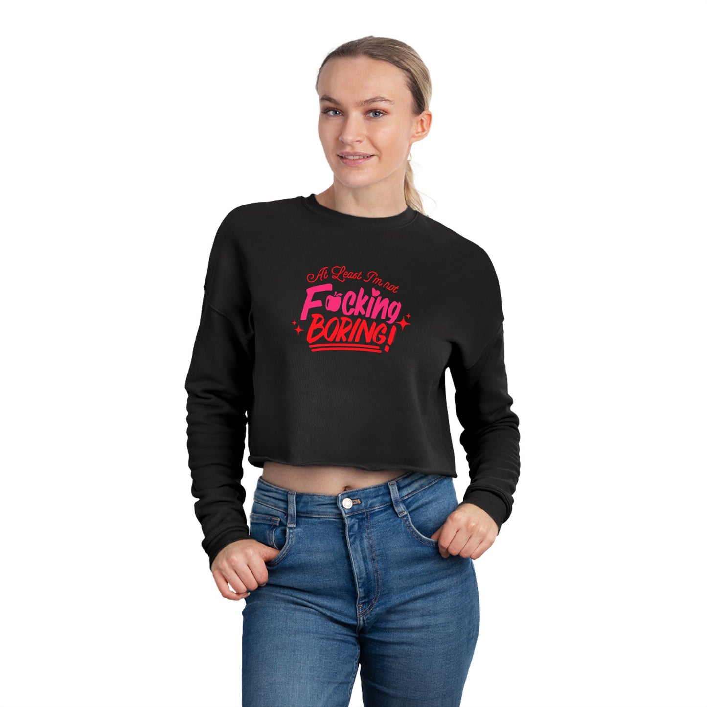 Forbidden Fruits “At Least I'm not F*cking Boring” Bella Canvas Cropped Long Sleeve