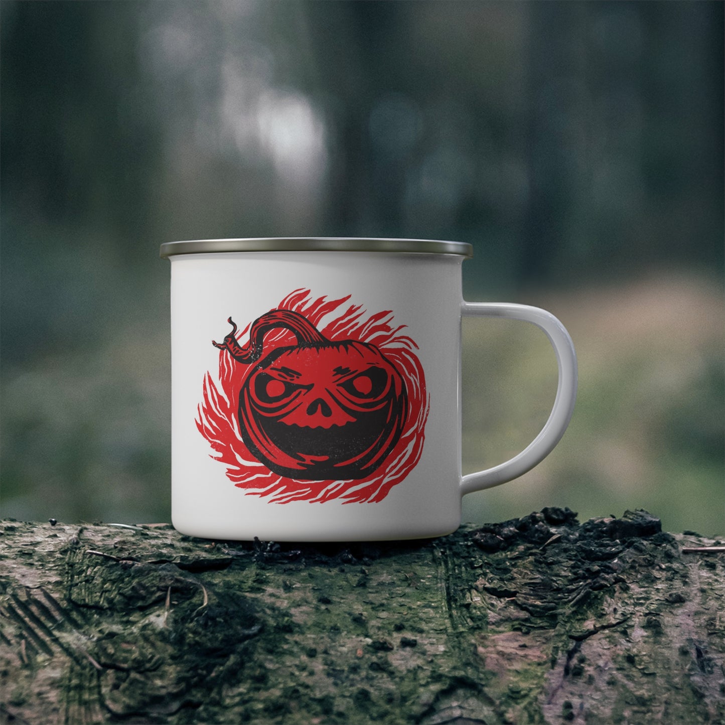 Shudder Jack O' Lantern Enamel Camping Mug