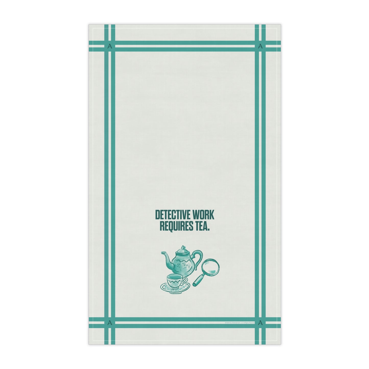 Acorn TV Detective Work Requires Tea Cotton Tea Towel