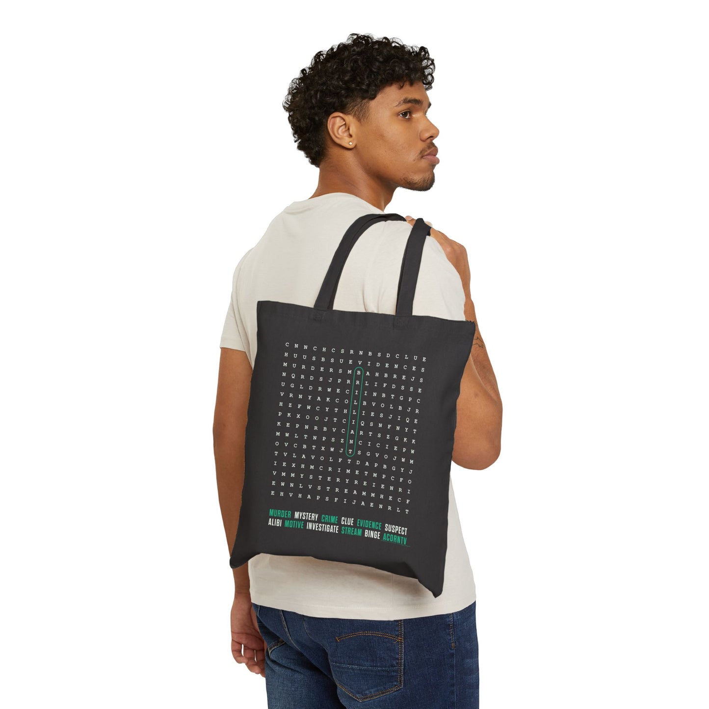 Acorn TV Mystery Word Search Tote Bag