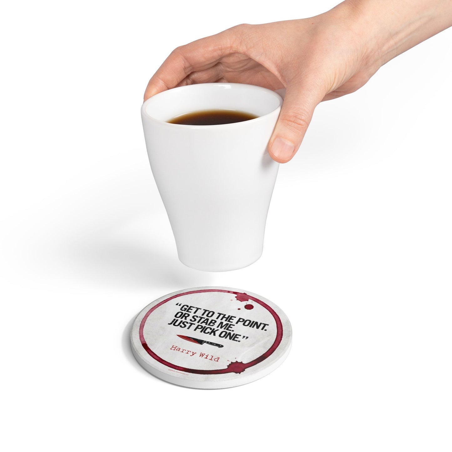 Harry Wild "Stab Me" Ceramic Coaster