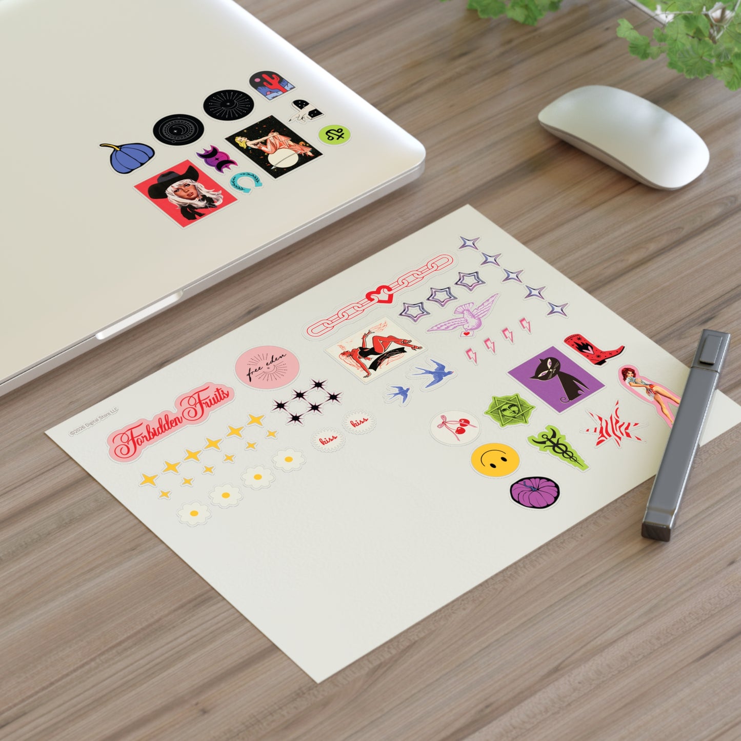 Forbidden Fruits Witch Coven Sticker Sheet 8.5 X 11