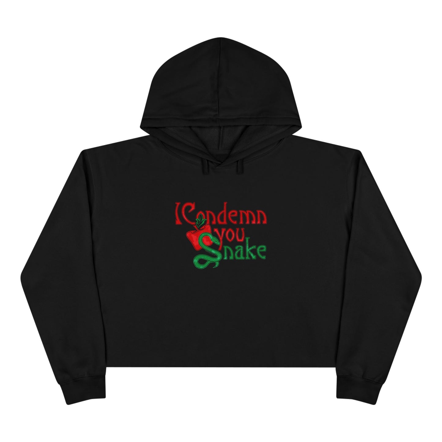 Forbidden Fruits I Condemn You Snake Cropped Hoodie
