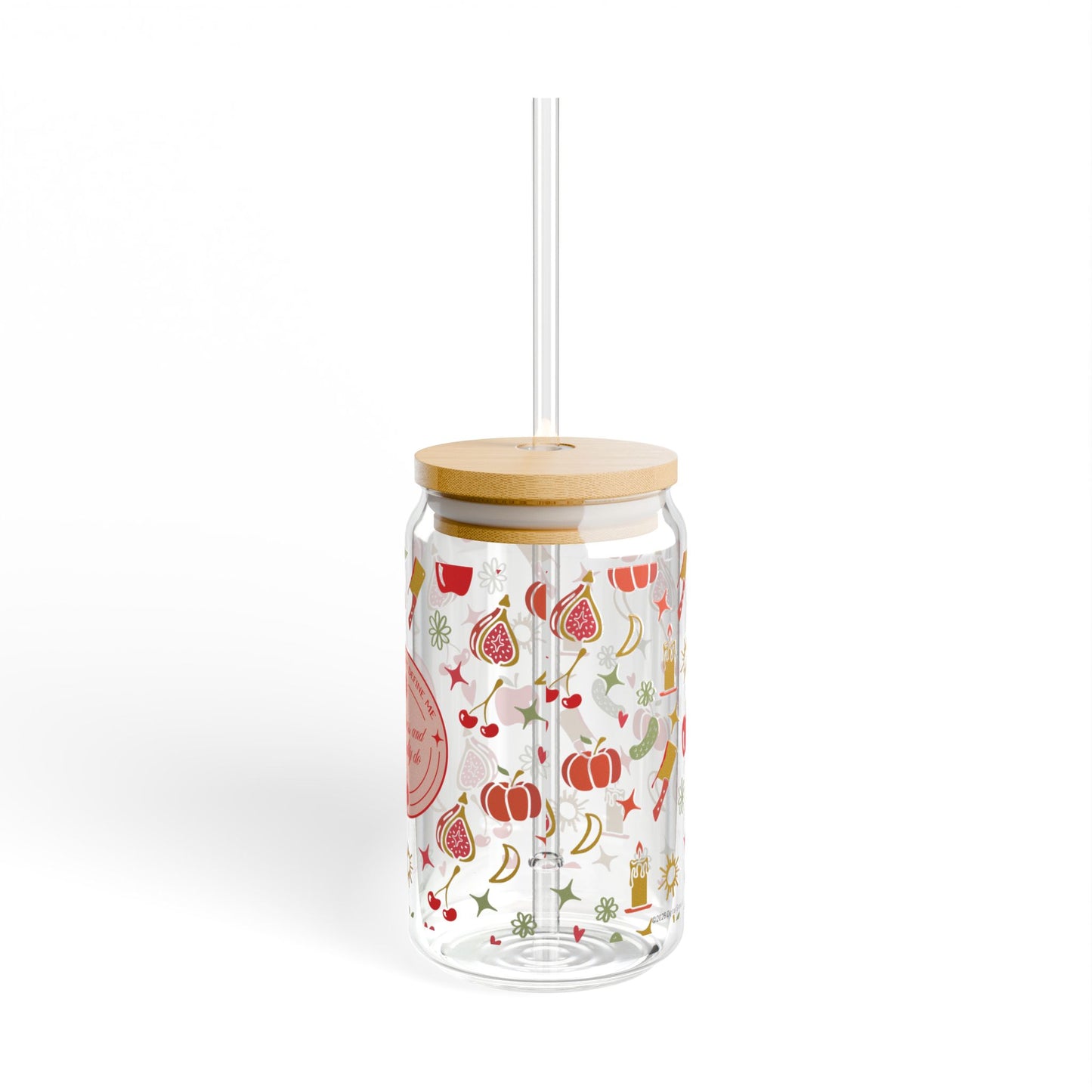 Forbidden Fruits Charm Pattern Glass Sipper