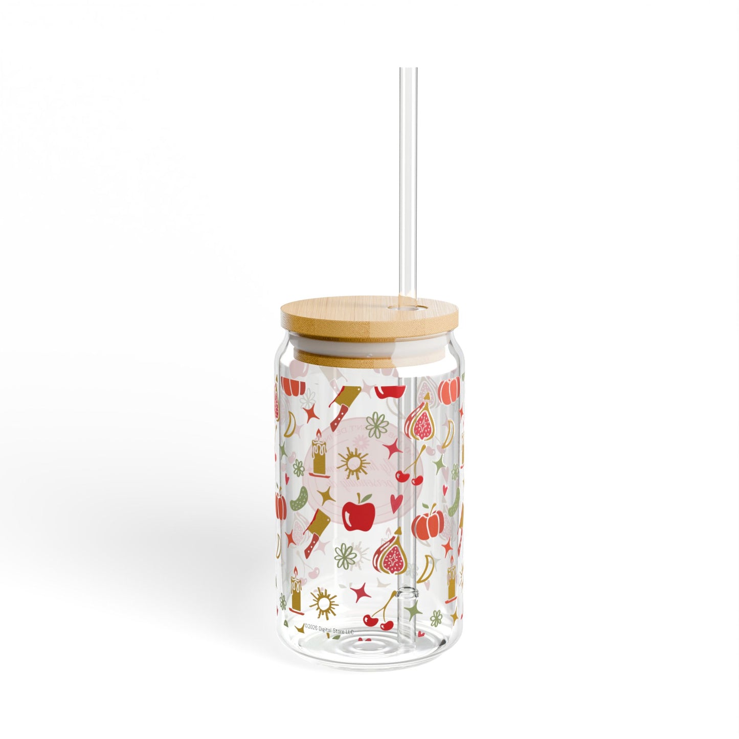 Forbidden Fruits Charm Pattern Glass Sipper