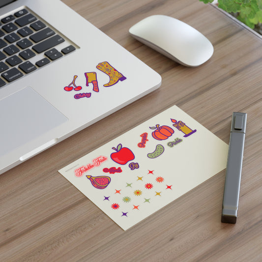 Forbidden Fruits Charms and Icons Sticker Sheet 4x6