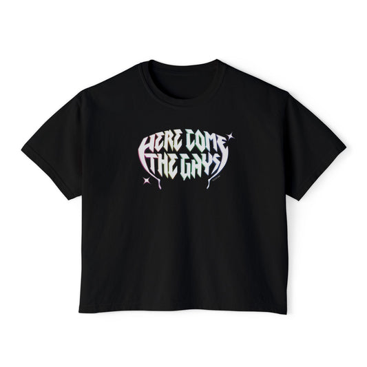 The Vampire Lestat Here Come the Gays Pride Boxy Tee Rainbow Neon-2