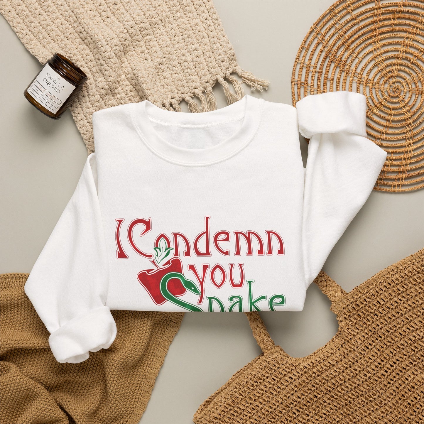 Forbidden Fruits I Condemn You Snake Crewneck Sweatshirt