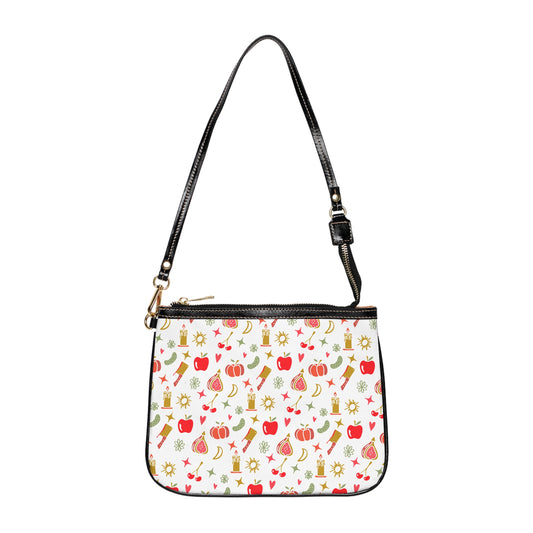 Forbidden Fruits All Over Pattern Small Shoulder Bag White