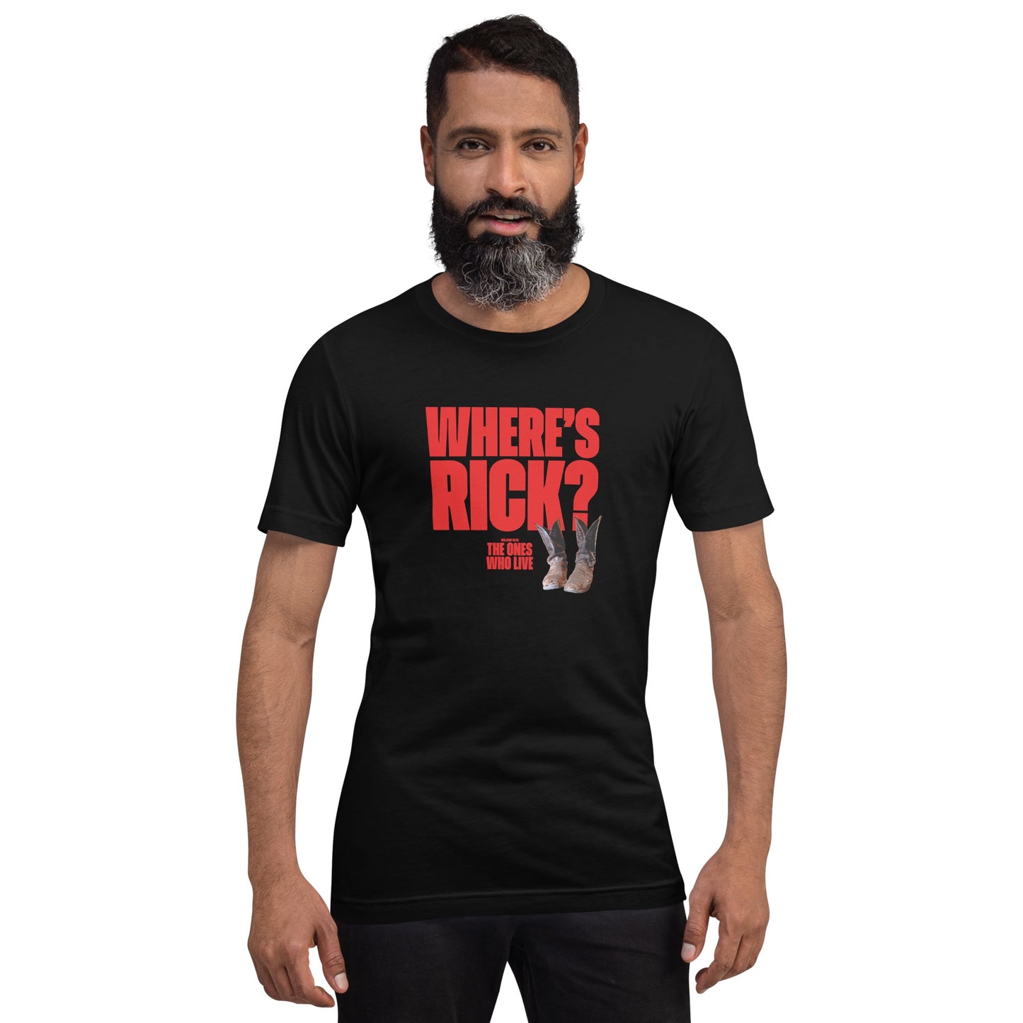 The Walking Dead Where's Rick? Boots Adult T-shirt