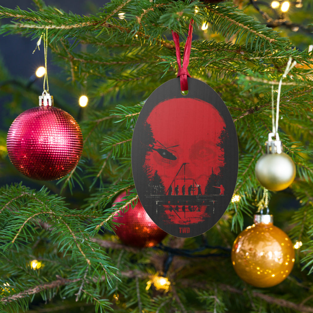 The Walking Dead Skull Wooden Wooden Ornament