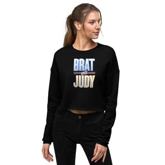 Brat Loves Judy Logo Women's Fleece Crop Sweatshirt