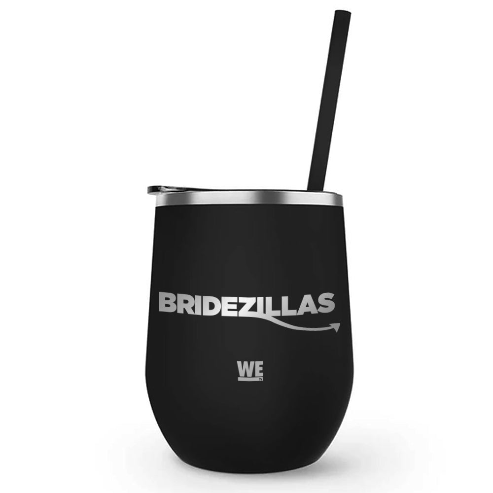 Bridezillas Logo Laser Engraved Wine Tumbler with Straw