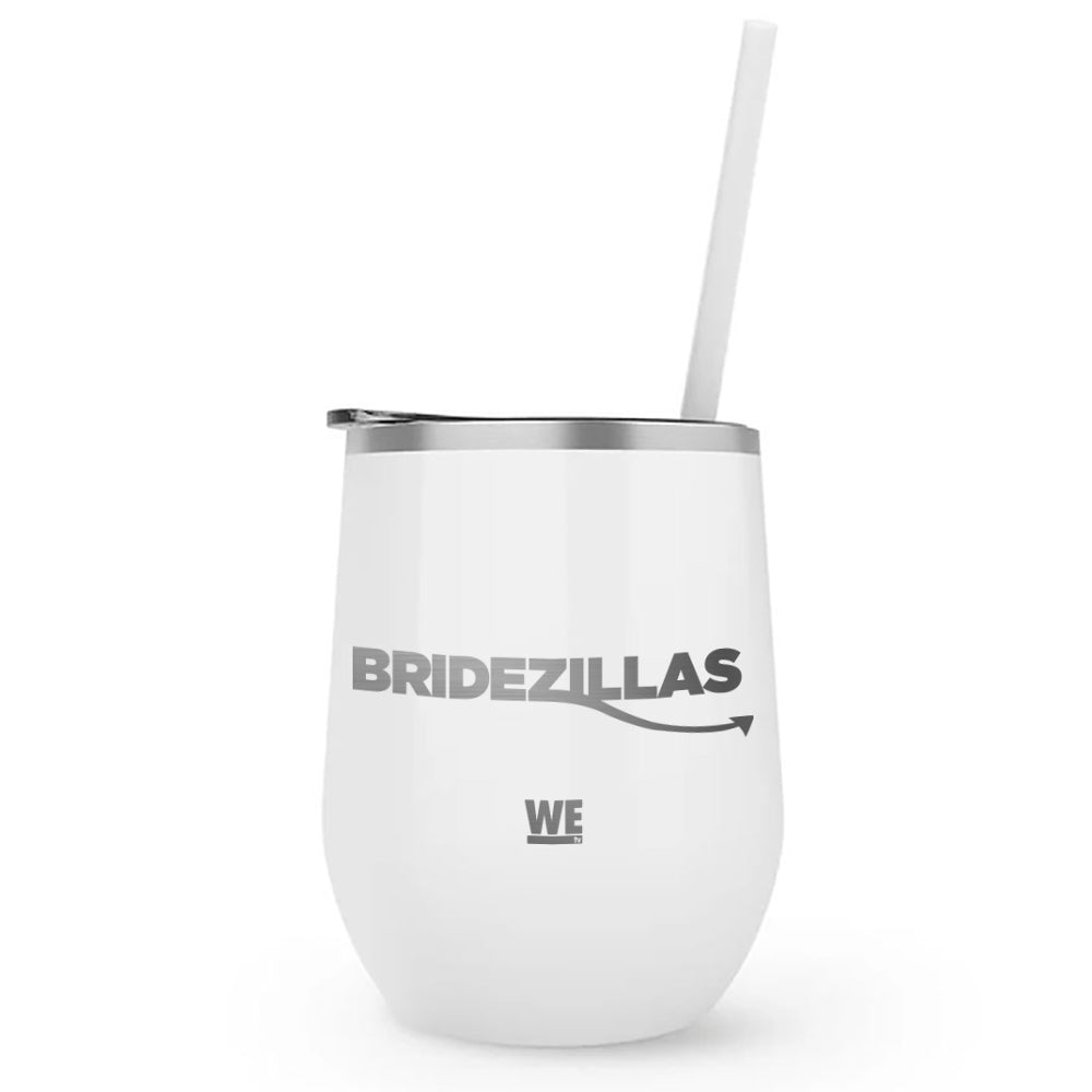 Bridezillas Logo Laser Engraved Wine Tumbler with Straw