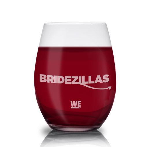 Bridezillas Logo Laser Engraved Stemless Wine Glass